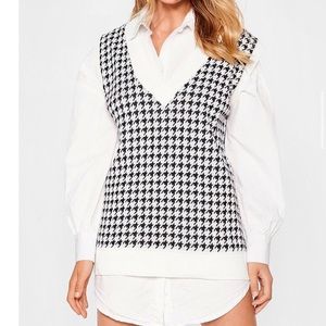 Nasty Gal houndstooth sweater vest